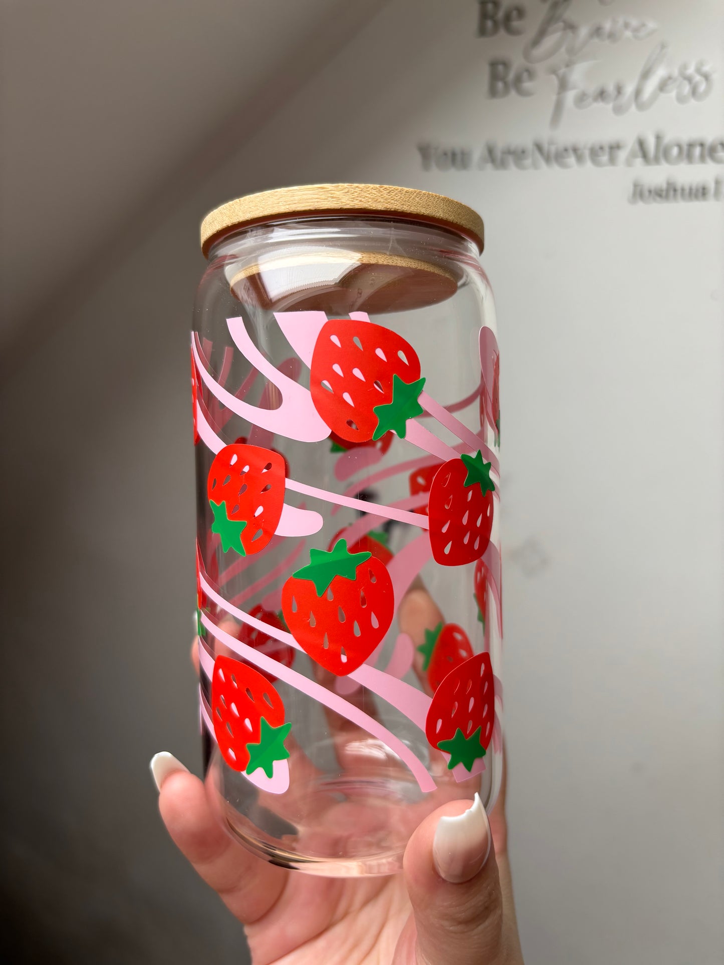 Glas Erdbeeren