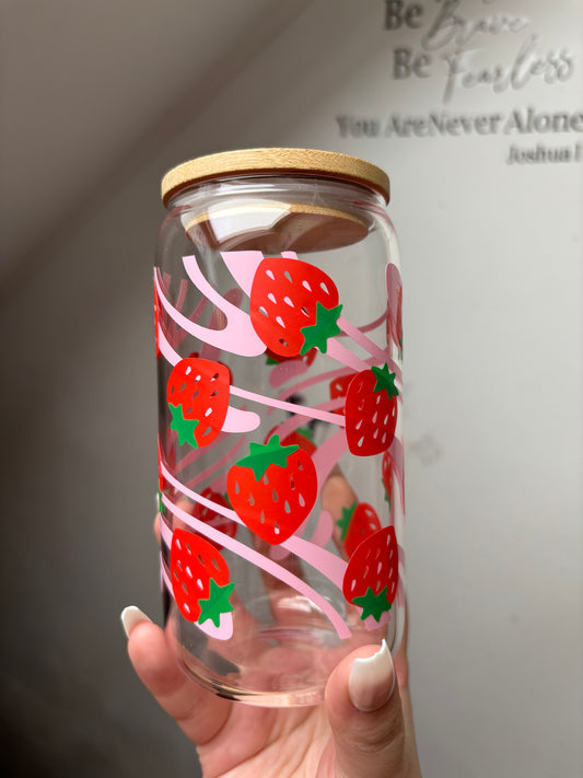 Glas Erdbeeren